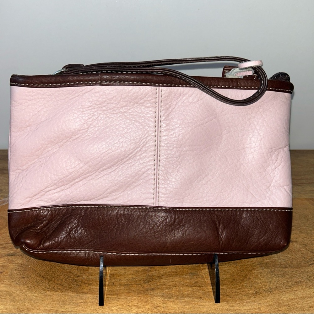 Latico Pink and Brown Leather wristlet clutch Women's Bag